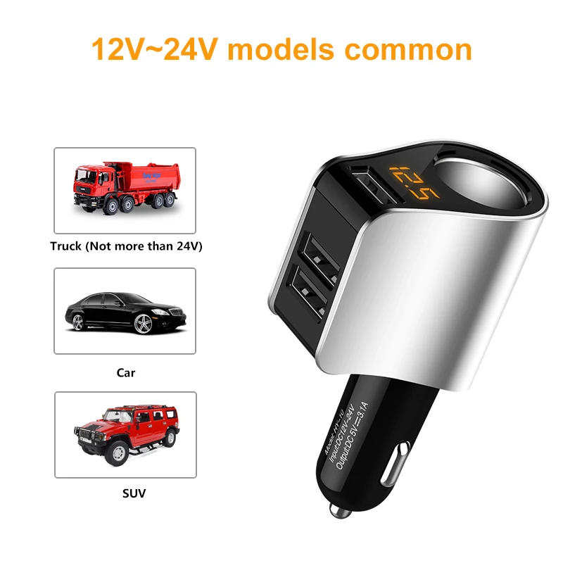 5V 3.1A 3 USB Автомобильное зарядное устройство порты прикуриватель разветвитель универсальный планшет мобильный телефон зарядное устройство для xiaomi samsung iphone 6