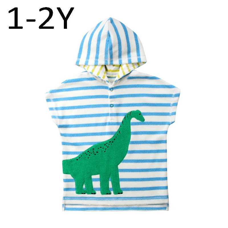 Dinosaur 1 to 2 Year Детское банное полотенце с капюшоном, детское милое пончо, пляжная одежда для бассейна, детский банный халат, мультяшное полотенце для маленьких мальчиков и девочек, купальное полотенце - Цвет: Dinosaur 1 to 2 Year