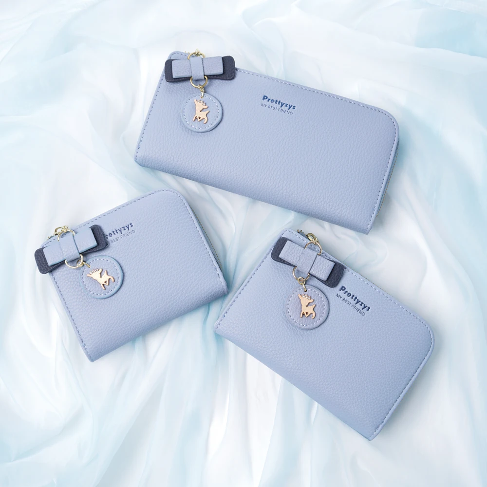 Women's Wallet Purses Female Small Pendant Large Bag Card Holder Leather Deer Bow Carteria Multifunction Phone Change Coin Hasp | Багаж и