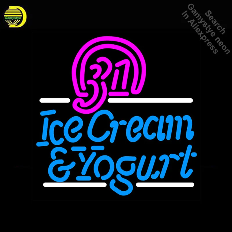 

Baskin Robins 31 Flavors Neon Sign Ice Cream neon Light Sign galss tubes Commercial Recreation Rooms Iconic Neon signs for sale