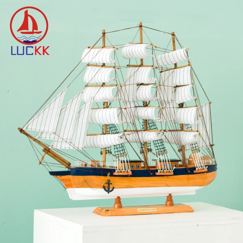 LUCKK 60 см ручная работа современная деревянная модель корабль скандинавский