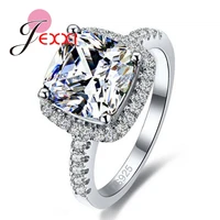 luxury geniune 925 sterling silver wedding engagement rings stone cubic zirconia jewelry for bridal big promotion