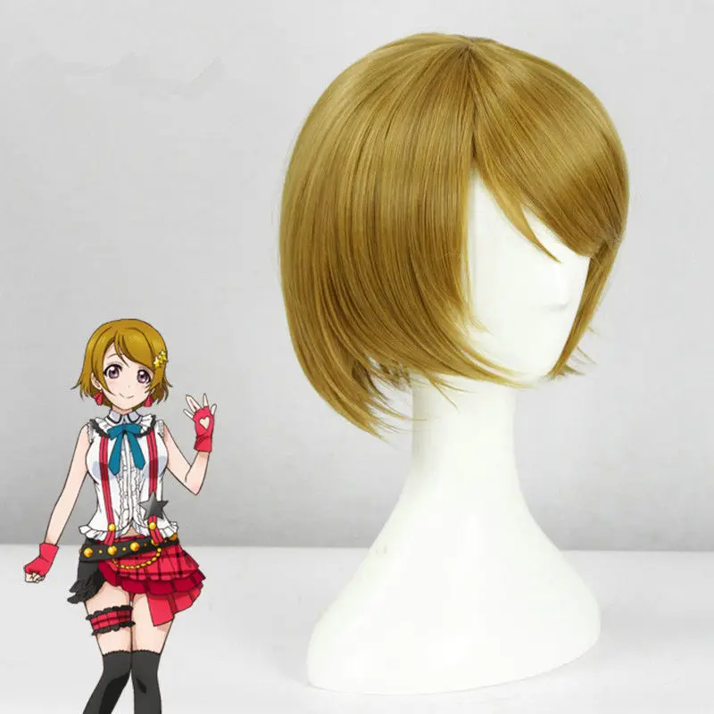 Love Live! LoveLive парик ханайо Коидзуми 14 дюймов зеленые микс золотые короткие прямые