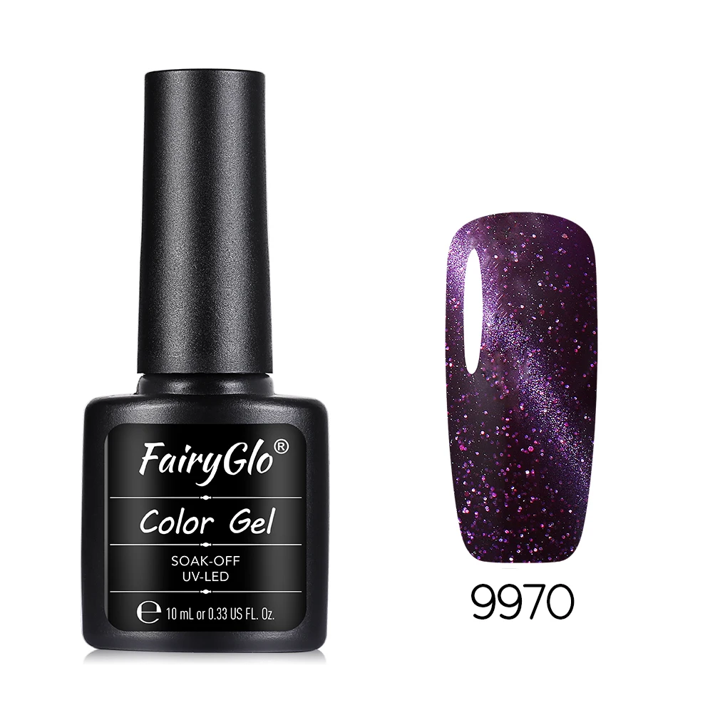 FairyGlo 10 мл магнит Гель-лак для ногтей с эффектом «кошачий глаз» длинный последний УФ светодиодный Гель-лак для ногтей Топ основа праймер кошачьи глаза волшебный гель лак Lucky - Цвет: 9970