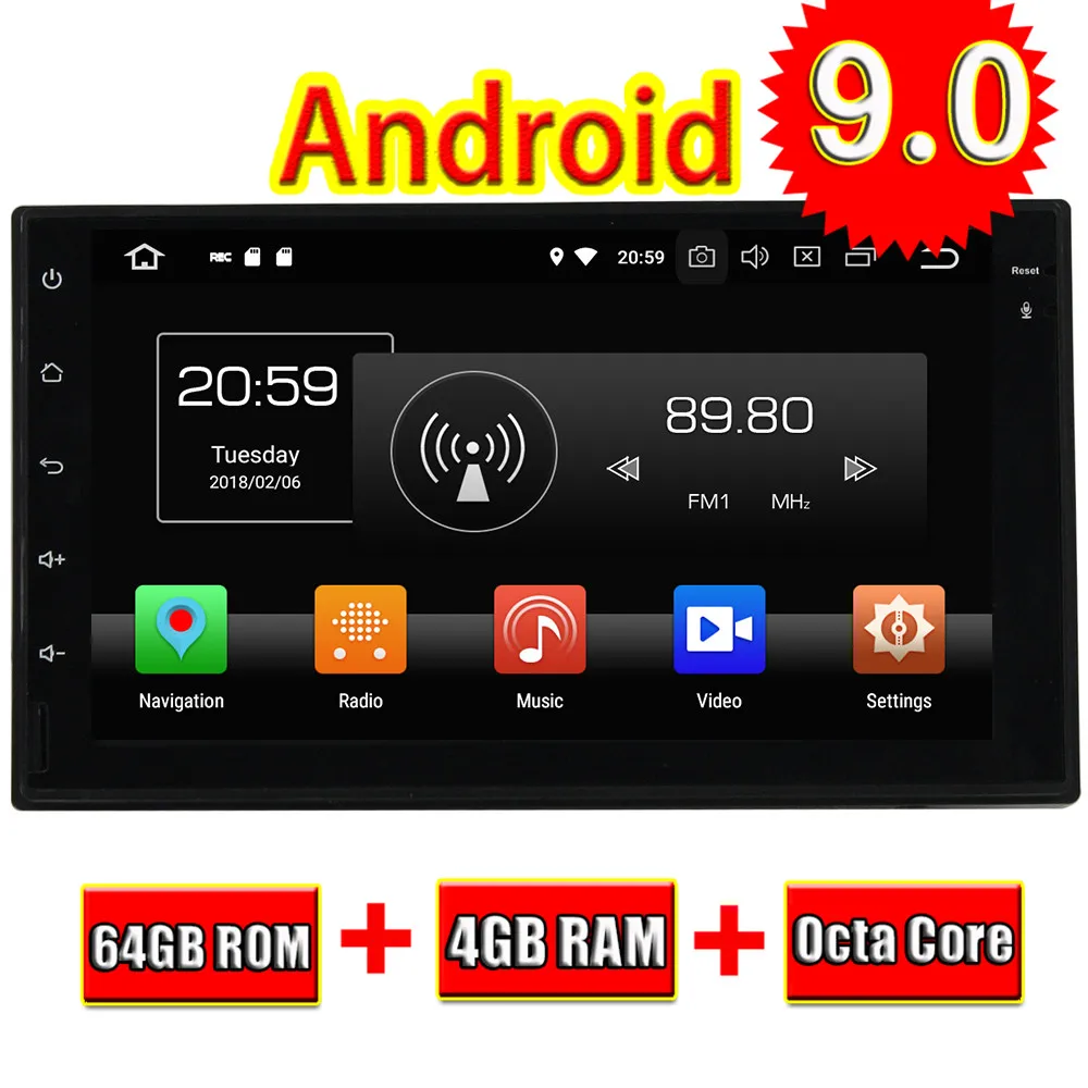 TOPNAVI Android 9 0 Автомобильная Автомагнитола GPS навигация для универсального Радио