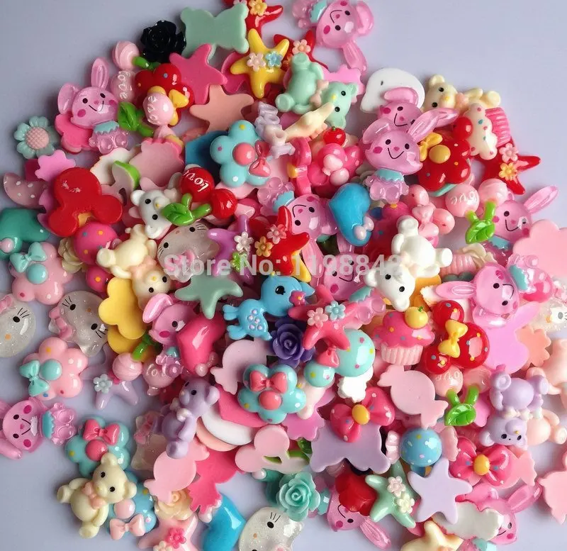 30 шт. прекрасный смешанный цвет плоской задней смолы Пуговицы Скрапбукинг Craft