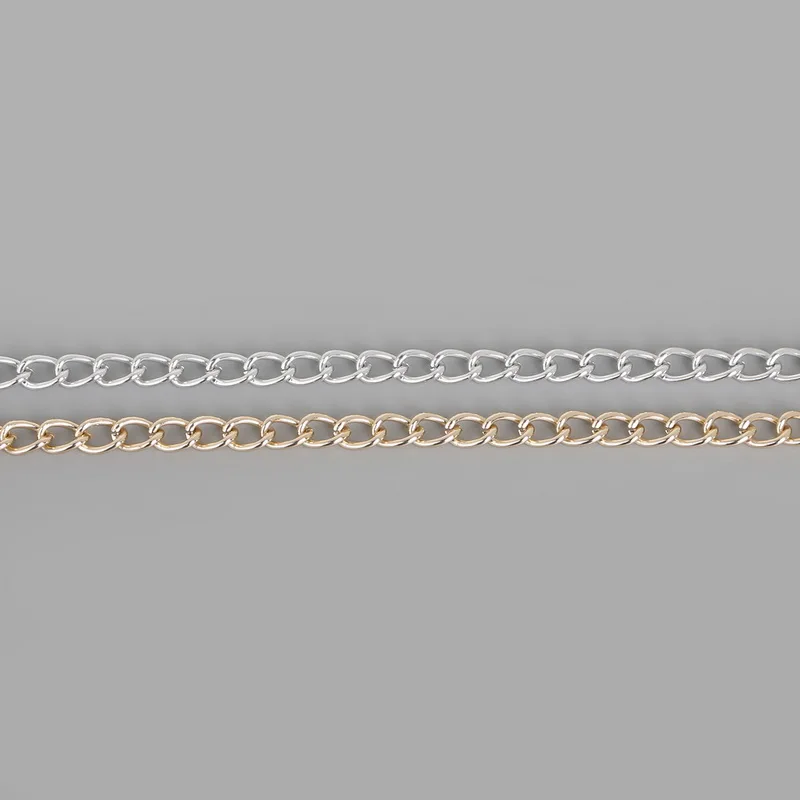 2/5 м/металлическая цепь алюминиевая Позолоченная серебряная/золотая цепочка для