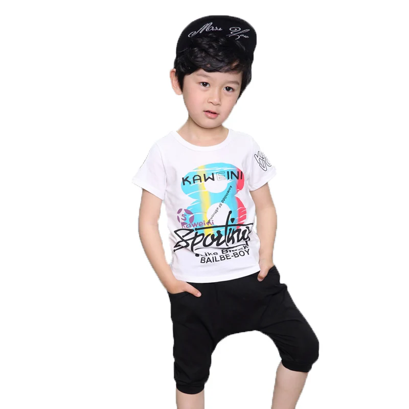 School Boys Summer Hawaii Beach Sports Clothing Set Kids Shirt+Shorts 2pcs Tracksuit Children Birthday Party Show |