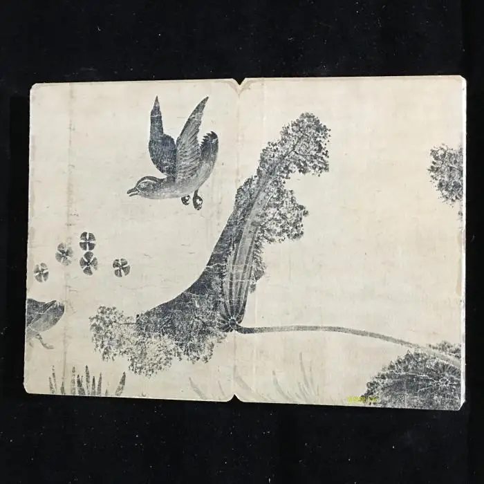 

Ancient painting and calligraphy, pond late autumn picture, folding picture album, collection of ancient paintings