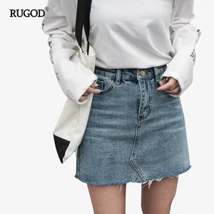 2019 Rugod Новая женская Повседневная джинсовая юбка Стильная летняя Горячая Распродажа Женская мини-юбка с высокой талией сексуальная джинсовая юбка А-силуэта