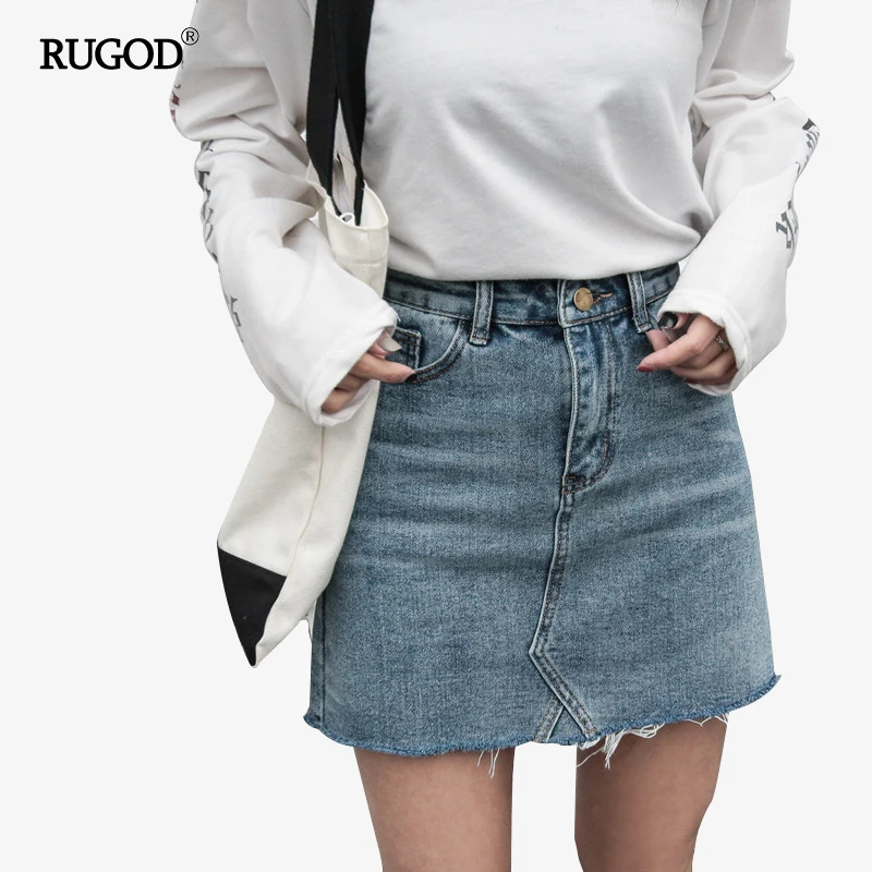 Женская Повседневная джинсовая юбка Rugod Стильная летняя мини трапециевидной