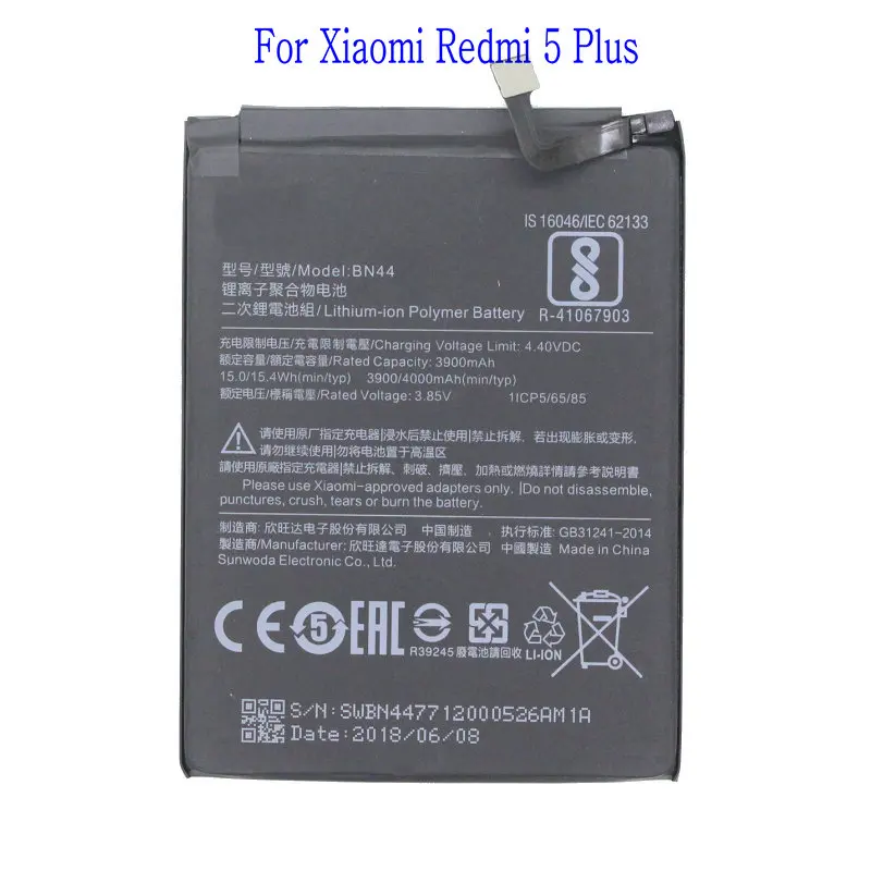 Ciszean 1x4000 мАч BN44 BN-44 BN 44 для Xiaomi Redmi 5 Plus высокоэффективные сменные батареи