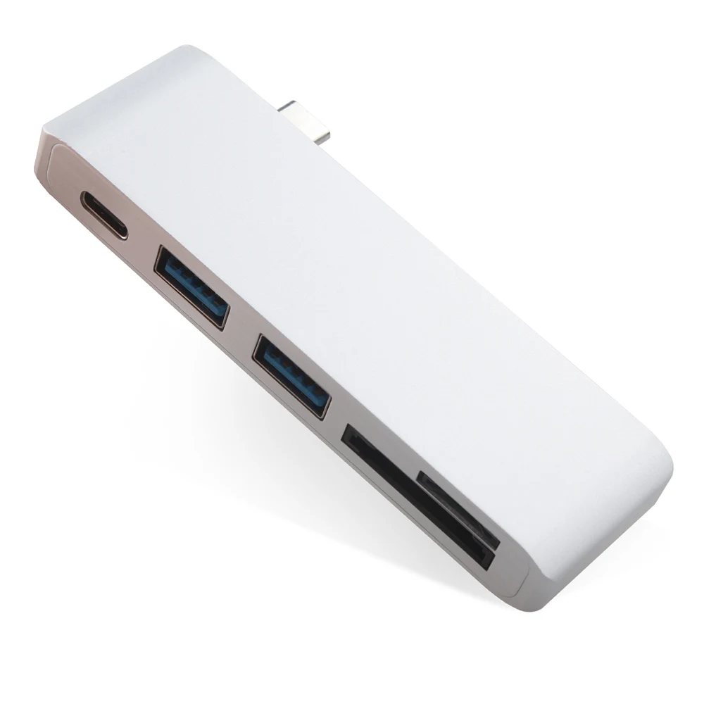 Silver USB C концентратор для TF SD считыватель слот концентратор 3,0 PD Thunderbolt 3 USB C концентратор адаптер для MacBook New Pro Air 12 13 15 16 дюймов A2141 - Цвет: Silver