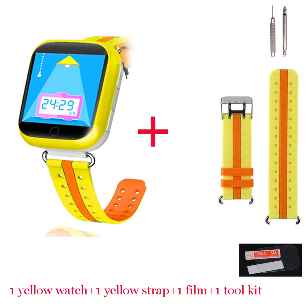 add yellow strap Умные детские часы q750, умные часы для детей, анти-потеря, умные часы, gps часы, водонепроницаемые часы, трекер местоположения, умные часы для детей, PK Q50 - Цвет: add yellow strap