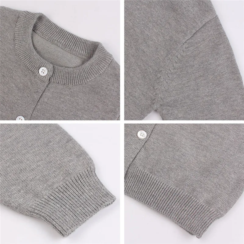 Solid Baby Sweater Kids Toddler Boys Girls Button Closure Cardigan Round Collar Long Sleeve Child Outfit Coat Elastic Pullover | Детская