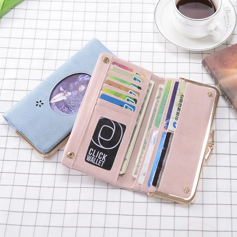 Женский Длинный кошелек из искусственной кожи модный винтажный простой женский