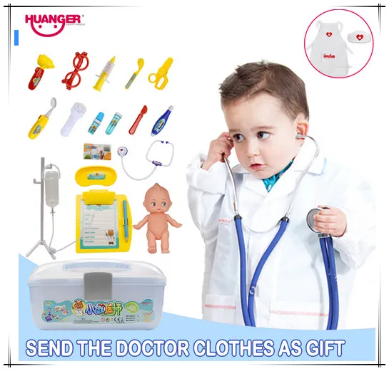 blue Huanger 17 шт. игра в доктора игрушки набор Doctora Juguetes для ребенка Медицинский Набор Детский обучающий ящик свет ролевые Классические игрушки - Цвет: blue