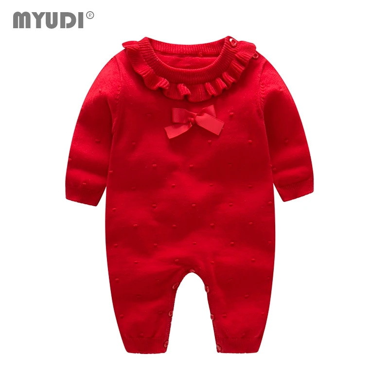 MYUDI/Для девочек однотонная Одежда для новорожденных маленьких свитер милое