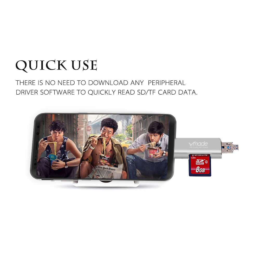 Vmade CB03A тип c USB C концентратор Многофункциональный TF SD кард ридер для MacBook/MacBook