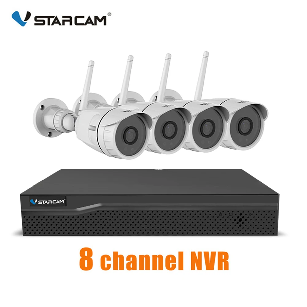 Vstarcam 8CH Беспроводной NVR 1080P+ 4 шт C17S 2MP Wifi камеры наружная система видеонаблюдения Onvif P2P IR-CUT запись домашнего видео комплект безопасности