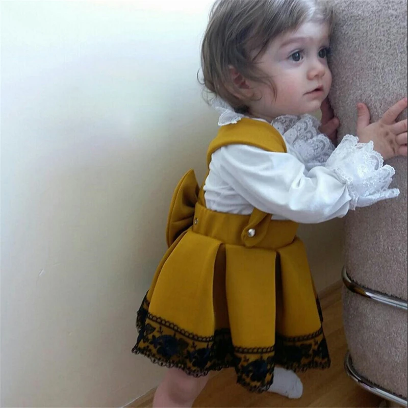 Модный комплект одежды Emmababy для маленьких девочек белый кружевной комбинезон