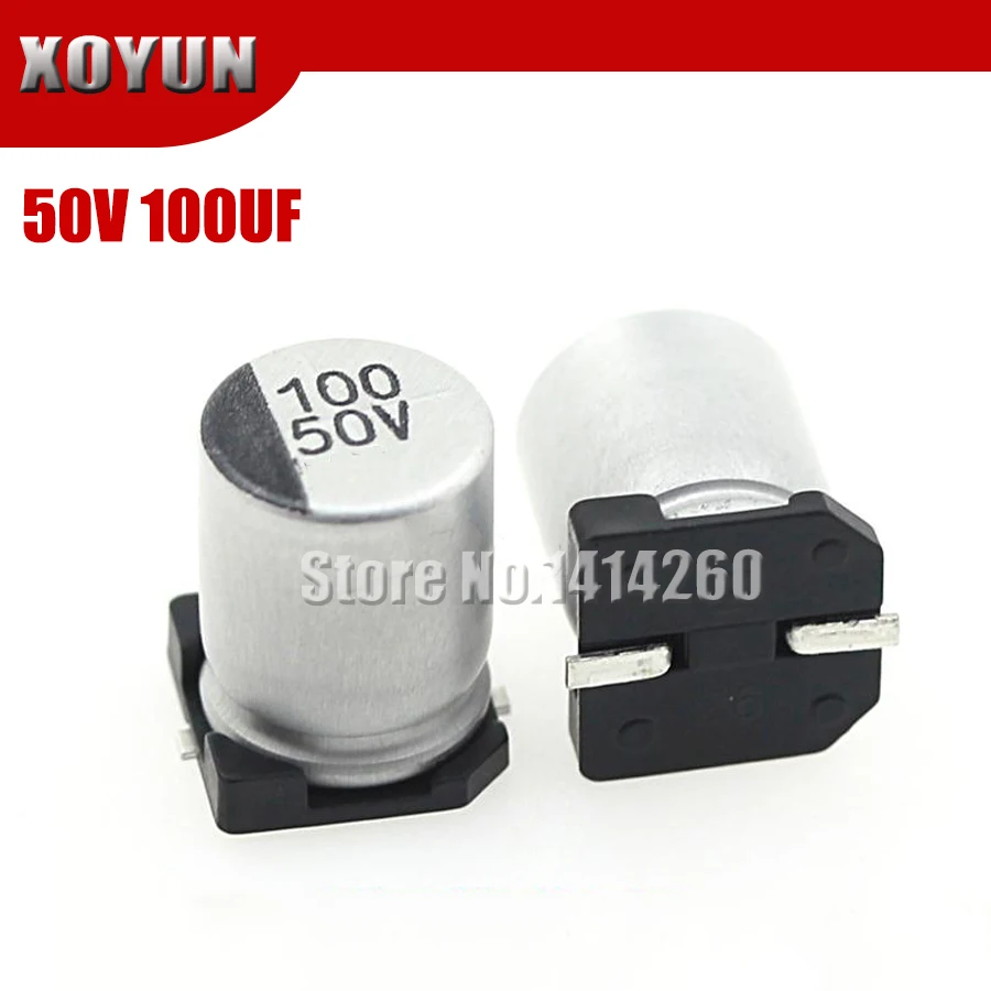 

10 шт. электролитический конденсатор 50V100UF 8*10 мм SMD алюминиевый электролитический конденсатор 100 мкФ 50 в