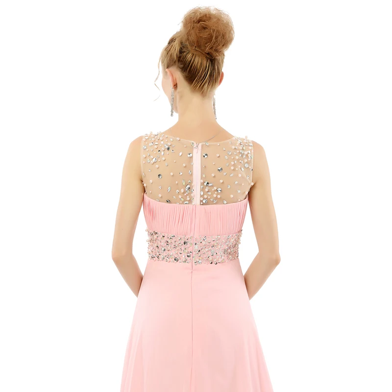 2019 длинные пляжные платья без рукавов для выпускного vestido de festa шифон с бисером