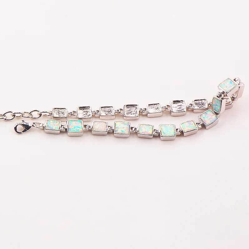 Браслет из серебра 925 пробы с белым огненным опалом 7 5 + 0 дюйма|bracelet free shipping|bracelet