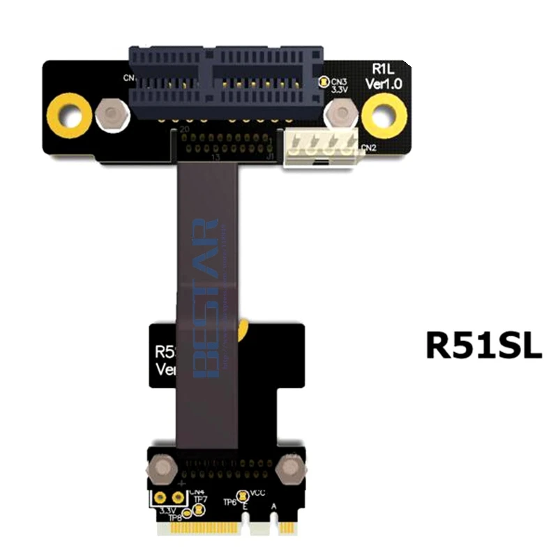 Адаптер расширения Riser M.2 WiFi A.E Key A + E на PCIe 1x x1 Ленточный Кабель адаптер Райзера Gen3.0