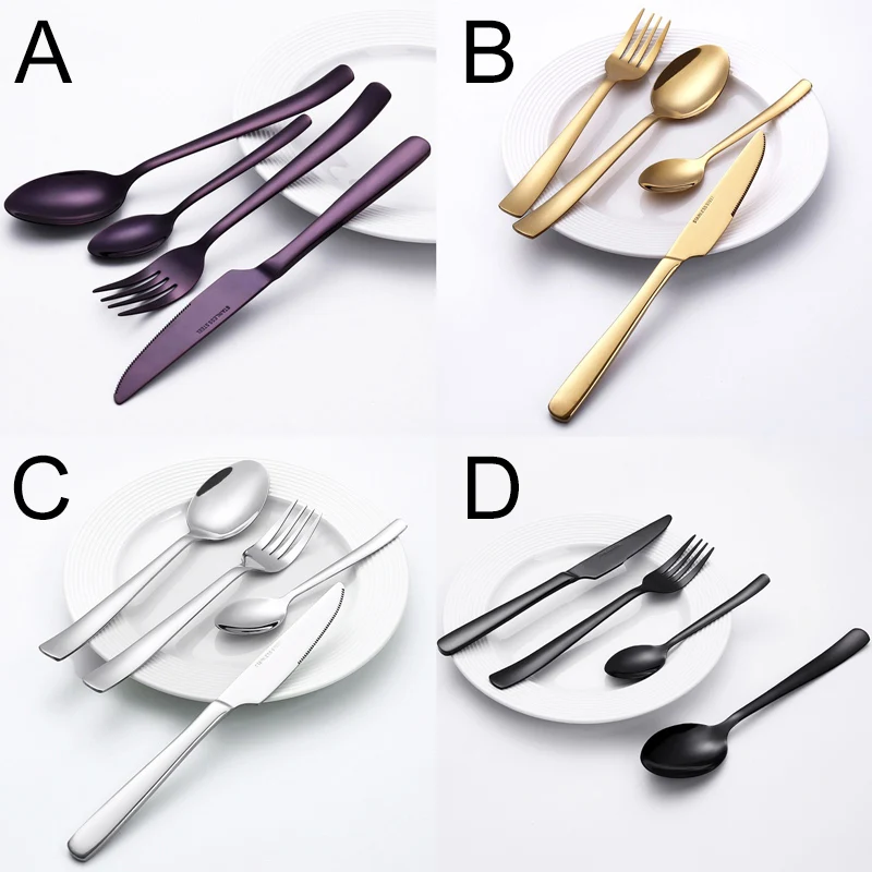 Роскошные столовые приборы из нержавеющей стали 4 комплекта/16 шт. в западном