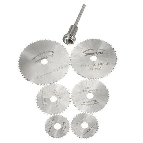 7 шт./компл. HSS вращающиеся инструменты дисковая пила режущие диски оправка