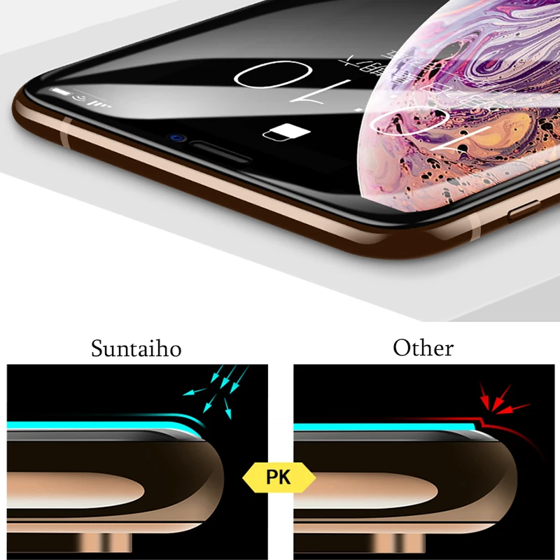 Suntaiho 10D полное покрытие закаленное стекло для iPhone 11 7 8 plus Xs Max Xr 11Pro Защитное экрана