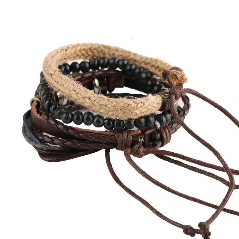 Стимпанк Тканые кожа очарование Браслеты с глаз перо Jewelry браслет подарки для Для