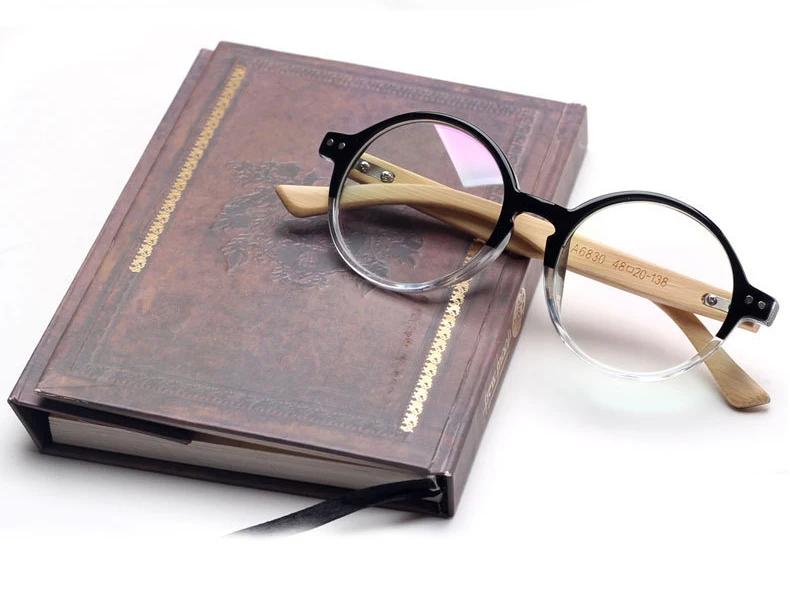 2019 круглые бамбуковые очки ручной работы деревянные для чтения оправы серые