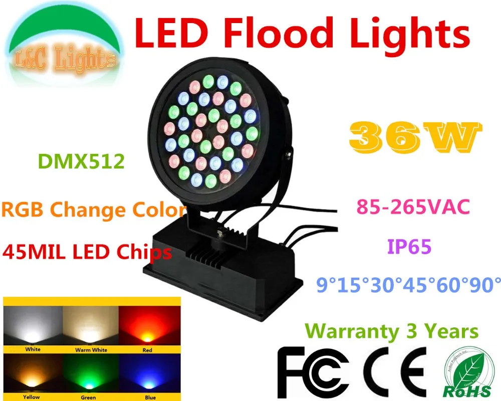 Прямые продажи с завода DMX512 управление 36 Вт светодиодные прожекторы 110 В 220 RGB