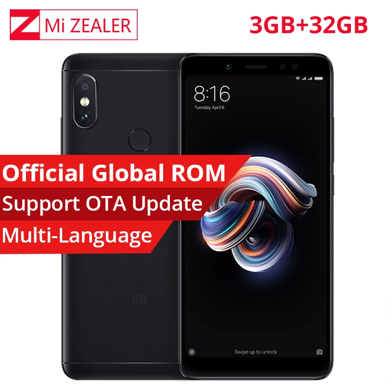Оригинальный Xiaomi Redmi Note 5 3 ГБ оперативная память 32 Встроенная Смартфон Snapdragon 636 Octa