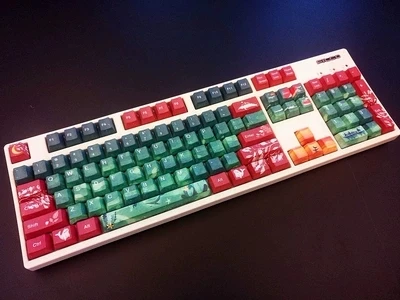 1 комплект 60/87/104 ключи море Стиль PBT сублимационный Шапки белая освещенная