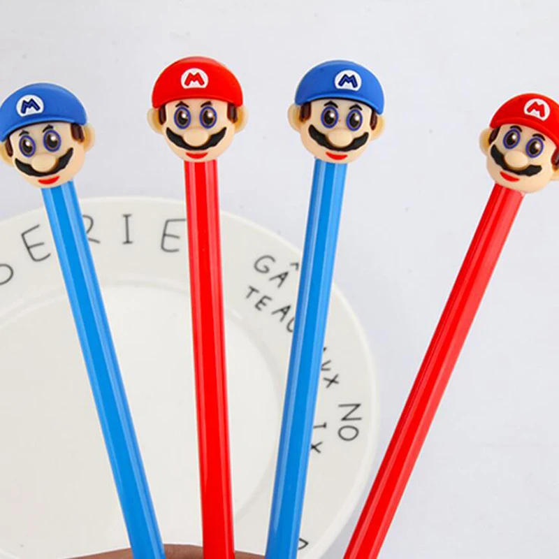 2 шт. Новинка мультяшная канализации ремонтник Марио Черная гелевая ручка