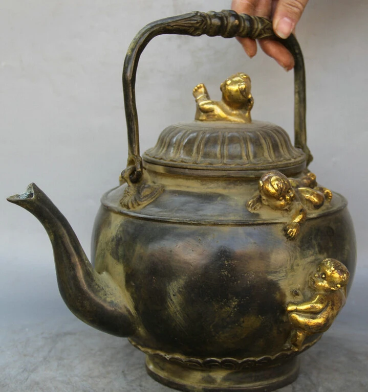 Песня voge gem S2280 21 &quotпомеченный Китайский дворец бронзовая позолота Tong Zi Boy