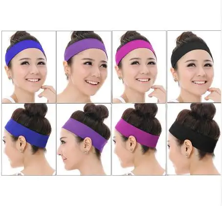 Повязка на голову для спорта и софтбола однотонная эластичная хлопковая повязка