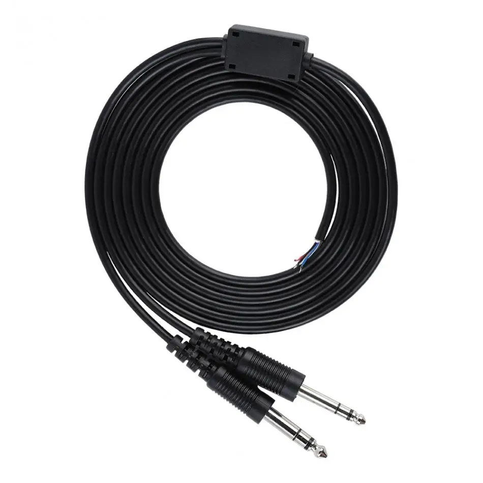 2m DIY Cable DIY Replacement Cable for Aviation Headphone Headset Plane 1/4 Dual GA Plug