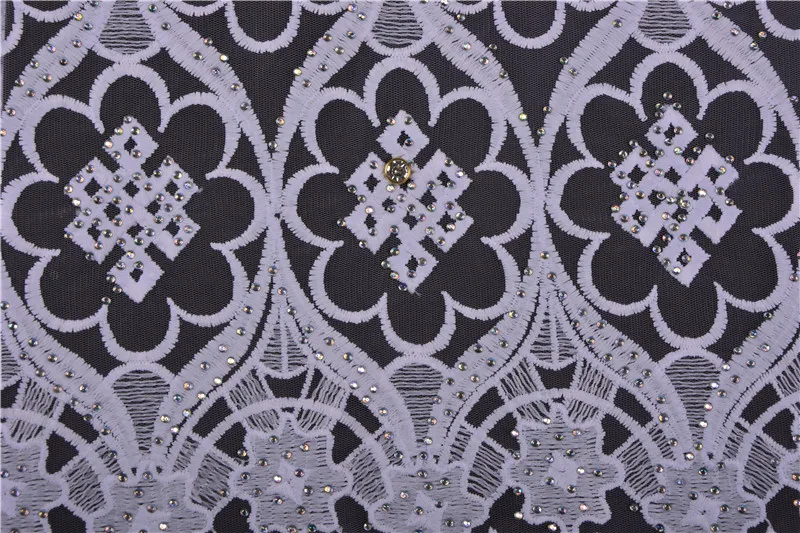 Популярный вышитое бисером французский Тюль Кружева с камнями для вечерние и