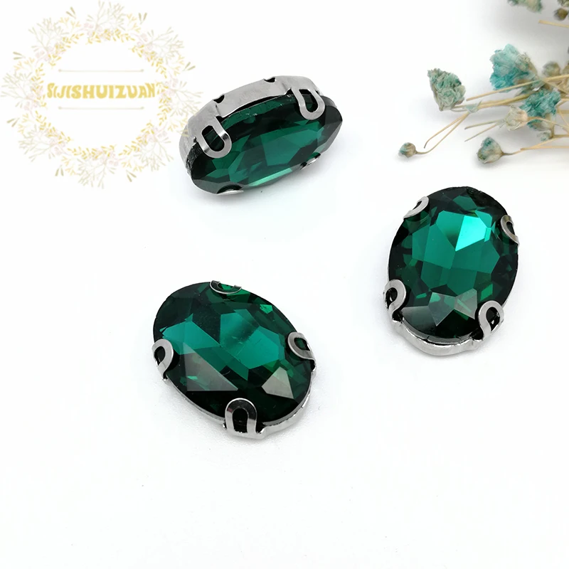 Новинка! Малахиты искусственные Пришивные овальные Стразы с когтями