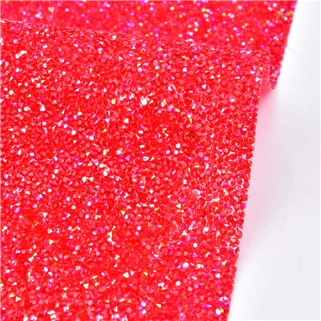 Red AB color Прямая с фабрики 24x40 см Стразы/стразы на сетчатой основе отделка исправление стразы кристалл аппликация свадебное платье Декоративные - Цвет: Red AB color