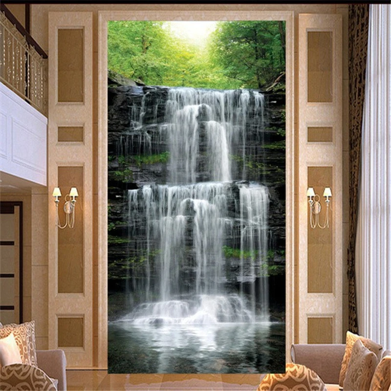 

beibehang papel de parede Custom photo wallpaper landscape waterfall scenic woods 3d fresco living room background wall paper