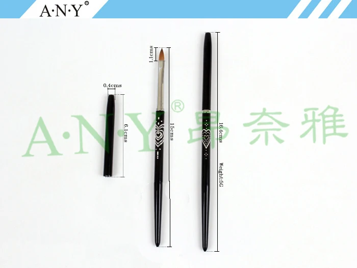 

Free Shipping ANY Nail Tools Metal Handle 100% Pure Kolinsky Oval 3D Acrylic Nail Brush 2# Single Piece