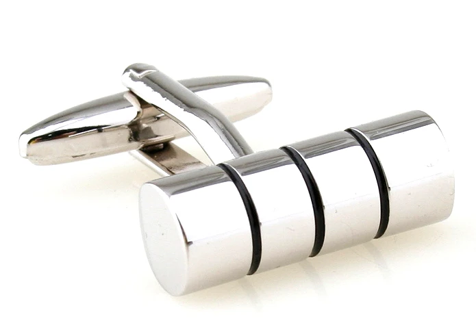 

1 pair Shirt Cufflinks For Business Men Square Silver Color Cylinder Design