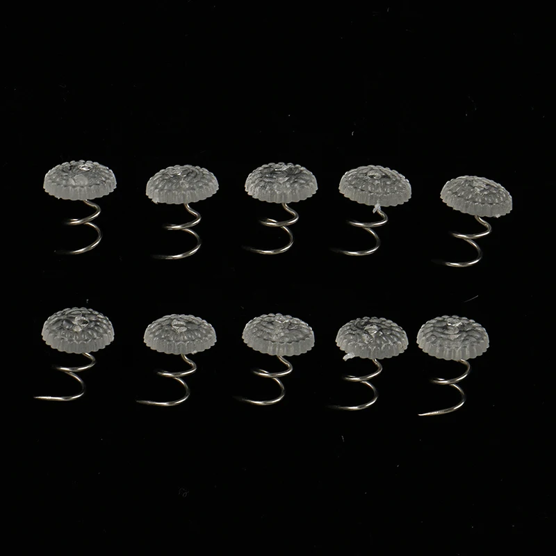 Закручивающиеся булавки для обивки 10 шт. с прозрачной головкой никелированная