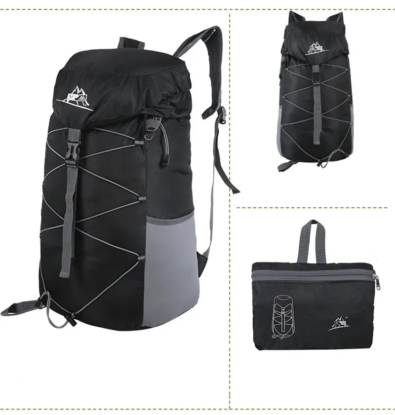 30L Водонепроницаемый Нейлон Складной Рюкзак Туризм Путешествия Рюкзаки сумка