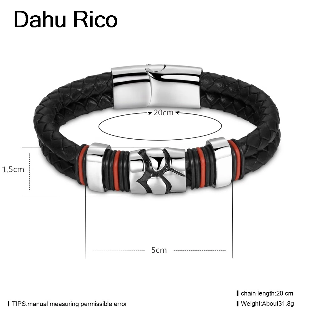 leather stainless steel accessories women ofertas calientes con envio gratis new york snap punk rock Dahu Rico bracelets | Украшения и